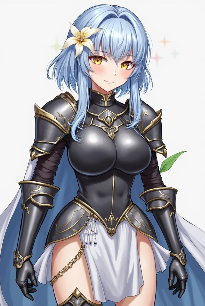 "(masterpiece:1.1), best quality,
1girl, (80s anime style:1.4), (eyelashes:1.5),
(intricate high detailed body:1.2),
aqua hair,
(forehead, parted bangs, hairclip:1.1), (short hair, twin bun:1.1), (crown:1.2),
green eyes, (gothic makeup, red lip stick, eye shadow:1.1),
(dark skin:1.3), (slim body:1.2), (gigantic breasts:1.5),
light smile,
(lace bikini armor, corset:1.2),
(knight armor, armored boots:1.2), (suspenders:1.1), (streaked hair:1.2), neckwear,
standing, hand on hip,
(upper body, looking at viewer:1.1),
(grassland, outdoors:1.2)"