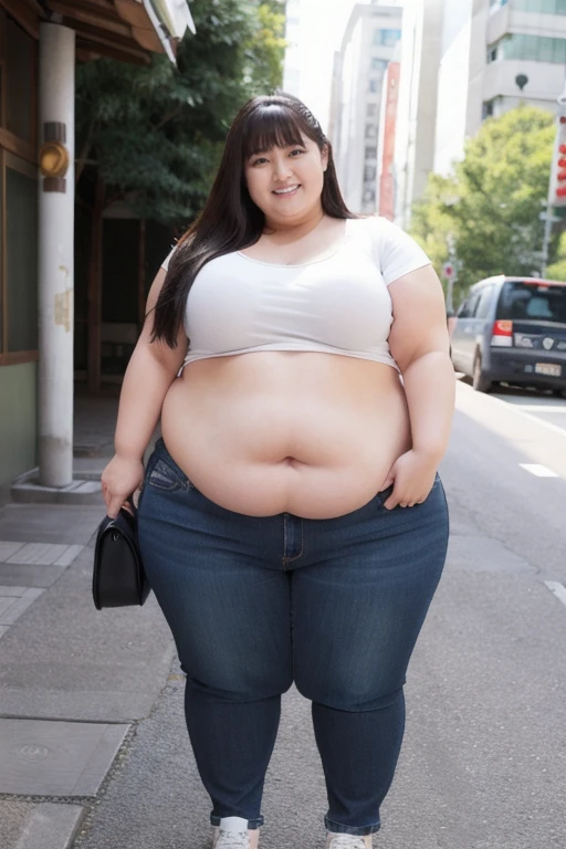 A very obese and ugly woman
