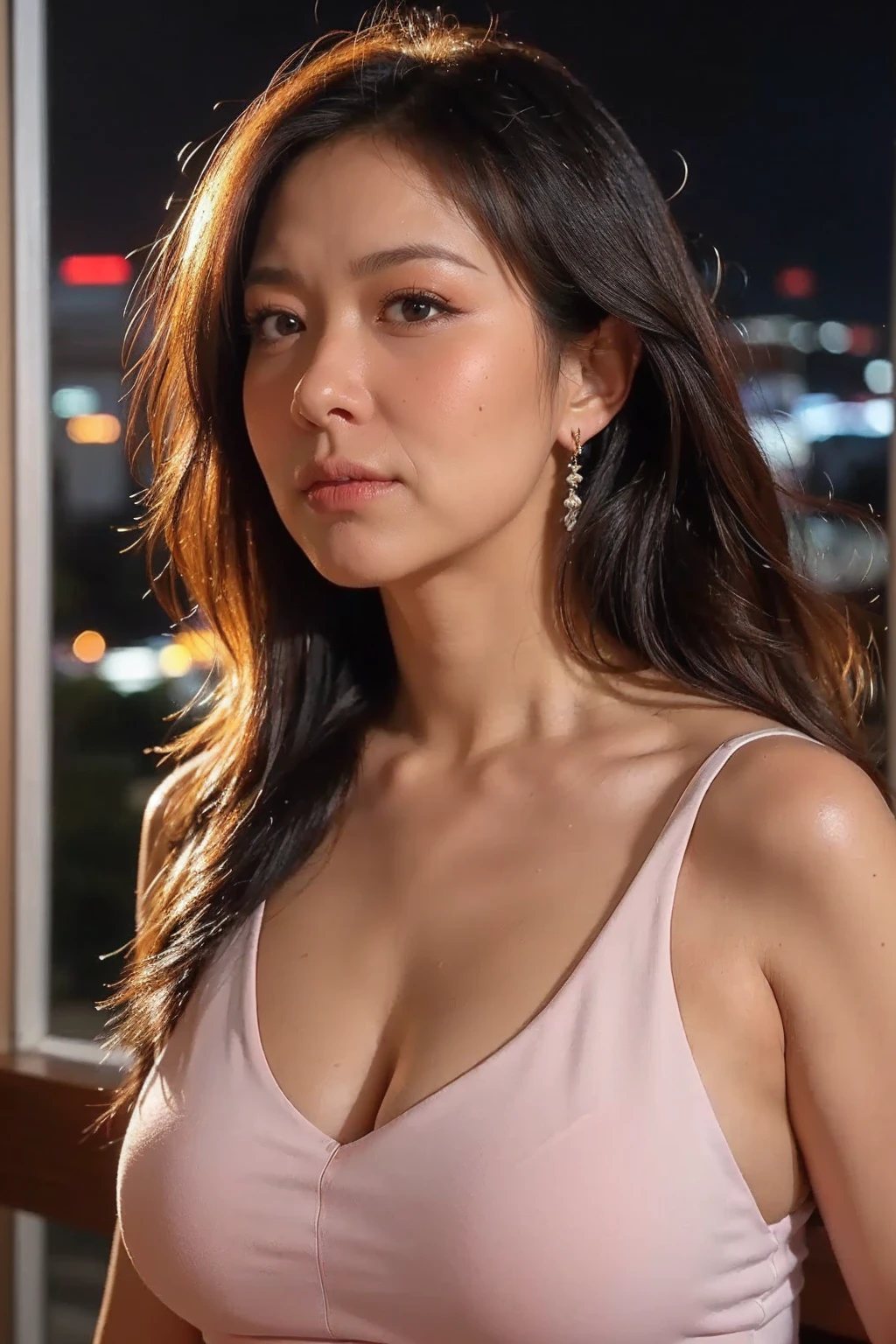 highest quality, realistic, High resolution, 8K RAW写真,Japan's most beautiful gal、slim body,(1boy,muscular)、big breasts、breast sucking