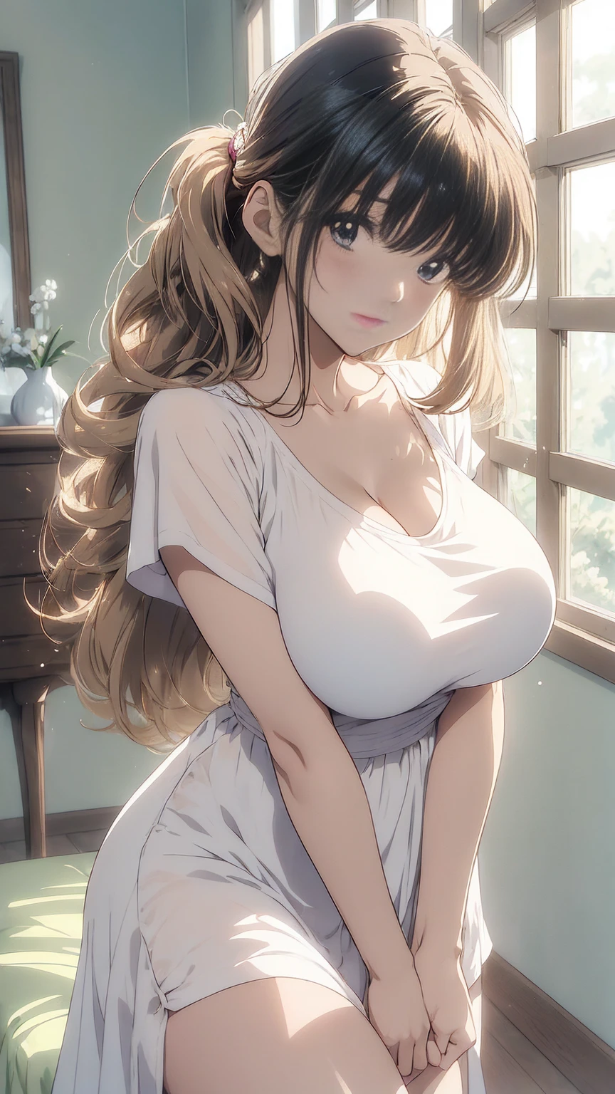 Orsolya, whose name means "and do it", It is a figure of sweetness and tenderness. With light brown hair that falls in soft waves and bright green eyes full of curiosity and affection., His face radiates a comforting warmth.. Her fair skin and soft tone highlight her natural charm.. Prefers to dress in comfortable but flirtatious and seductive clothes, Soft colors and details that reflect your friendly but hot personality and sexual desire. With a contagious smile and tender gestures, Orsolya is someone who is always ready to offer a comforting hug and possible pleasurable sex. . ((the girl an instant before being fucked))
,(All realistic intricate details)