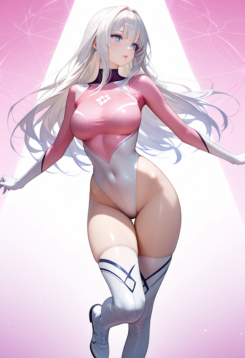 ((masutepiece)), ((High quality)), ((super detailed)), ((High resolution)) ,((8K)),Beautuful Women, ((She is one of the most famous actresses in Japan.)), Unparalleled beauty, ((large full breasts:1.4)), 爆乳, ((big butts:1.2)), ((Deep cleavage)), Slim waist, Chest out, hyperdetailed face, Perfect Skin, (((Waist-length hair, long light brown straight hair, hime-cut))), Light blue eyes,  Detailed eyes, Whole body image, Sexy, An inviting smile, , (((Anime))), ((Glamorous)), Sexual attraction ,23 years old, ((Incredibly Beautiful Women)), ((H Cup Bust)), ((((Sexy pose)))), ((Neat and clean.)) , (((power ranger))), heroine,  (((High Leg Riotard Power Suit, White line on pink powered suit:1.2))), ((relief soldiers)),  ((beutiful breast, beauty legs, 8 life-size, Anime:1.4, Wet, The most beautiful、Strongest, ((charm)), ((Russian beauty)), Secret meeting with a lover,