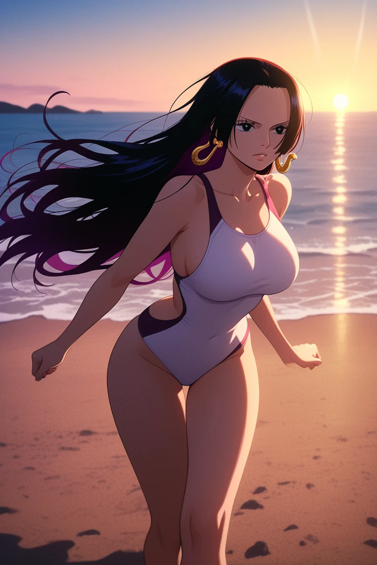 Swimsuit beauty,Clear and high-quality, Extremely dynamic, Summer sun exposure, Soft light, beach sand background, Delicate skin, Charming eyes, Natural and smooth hairstyle, The posture is exquisite.