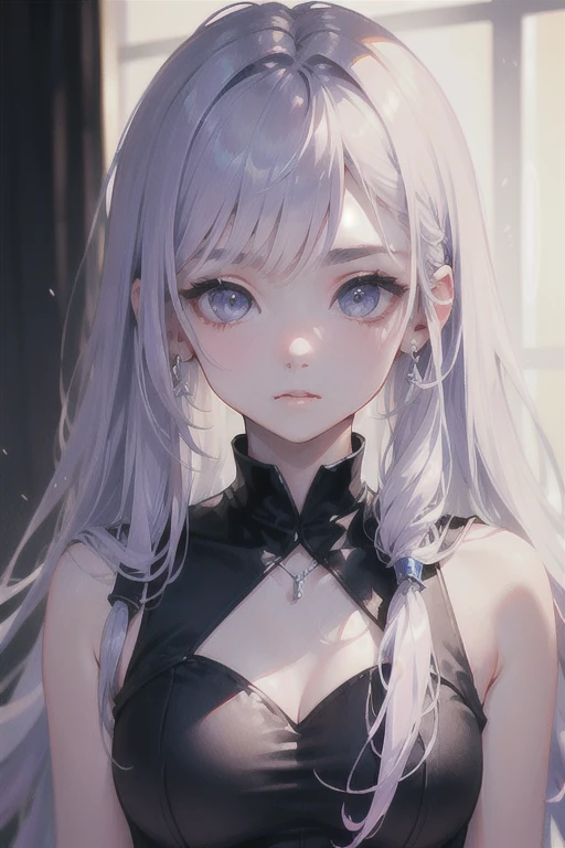 Anime girl with radiant silver hair and mesmerizing slit pupils expresses a shiver of fear in Chiaroscuro style, Heterochromia adorns the teary-eyed snake, Chromatic aberration effect adds a vibrant burst of color to the scene. Three-sided perspective offers a unique vantage point, Wide-angle lens captures every intricacy in the frame. Sony FE GM 8k camera meticulously records the symmetry (best quality:1.0), Ultra high resolution (1.1) enhances the details of the anime expressions. Dark and moody atmosphere sets the scene, Elaborately designed antlers of the snake shimmer under the