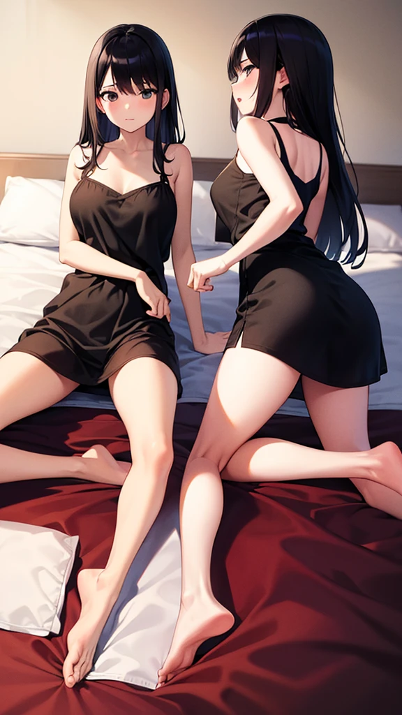 (spreading legs, spreading ), one girl, bangs, dildoer anal, smalps, smile, (saliva:1.5), in her room, (night:1.4)
