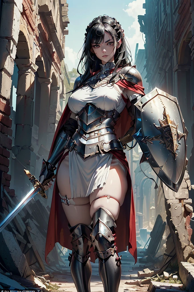 (masterpiece, 4K ,Super detailed:1.2), (anime:1), (Perfect quality), (((Adult body))), ((Swinging a big sword, Combat Ready)), The whole body is shown, Looking at the viewer, Big body, Gladiator、armor, Heavy equipment, A look of contempt, brutal, violent, male