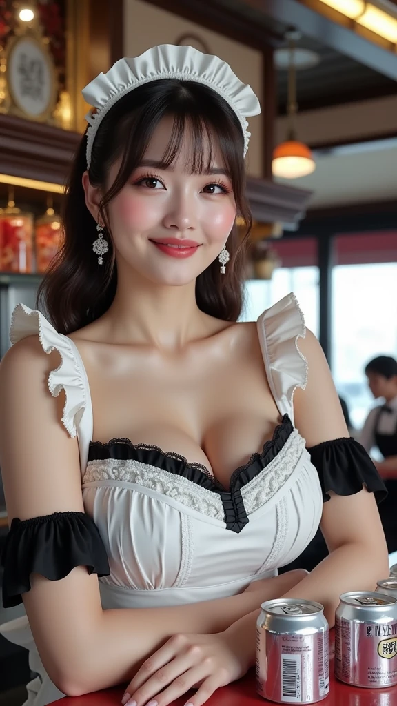 ,((((toplesy chest is visible))))),((Mid-chest))),((Slim body),((Slim body)),ulgarity,(From above),1 girl,Japanese,23 years old,woman,Brown long straight hair,Detail face,詳細lips,Details,double eyelid,Wet body,perfect body,Trained abdominal muscles,Shiny skin,Highest quality,日本のwoman一人,diamond,Earrings,masterpiece, Highest quality), (Absurd:1.3), (Realistic:1.4), RAW Photos (20-year-old:1.5) Beautiful European Girls, (Super detailed, Ultra-realistic, Ultra-realistic, 8k, Ultra-high resolution), (Dynamic pose:1.2), , Long Hair, (Skin with attention to detail, Detailed skin texture:1.1), Break 1 Girl, Young girl, (Short girl:1.3), lips, slim, Detailed eyes, Detailed face, (Cute maid costume), frills, Classic Room, Dining table, table cloth, (Dinner plating:1.2), Captured by a professional photographer, Bokeh, Sharp focus, Depth of written boundary, Are standing, smile
