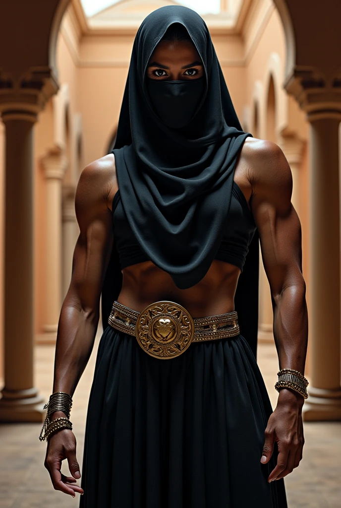 A muscular gay guy wearing a thief mask and a black cape, wearing nothing completely naked, doing a reverse doggy pose showing her round ass, he is on all fours on the floor showing his hot ass and his cock leaking cum and his ass with a lot of cum, and a hand opening her butt showing her ass begging for dick, he is looking back for the image