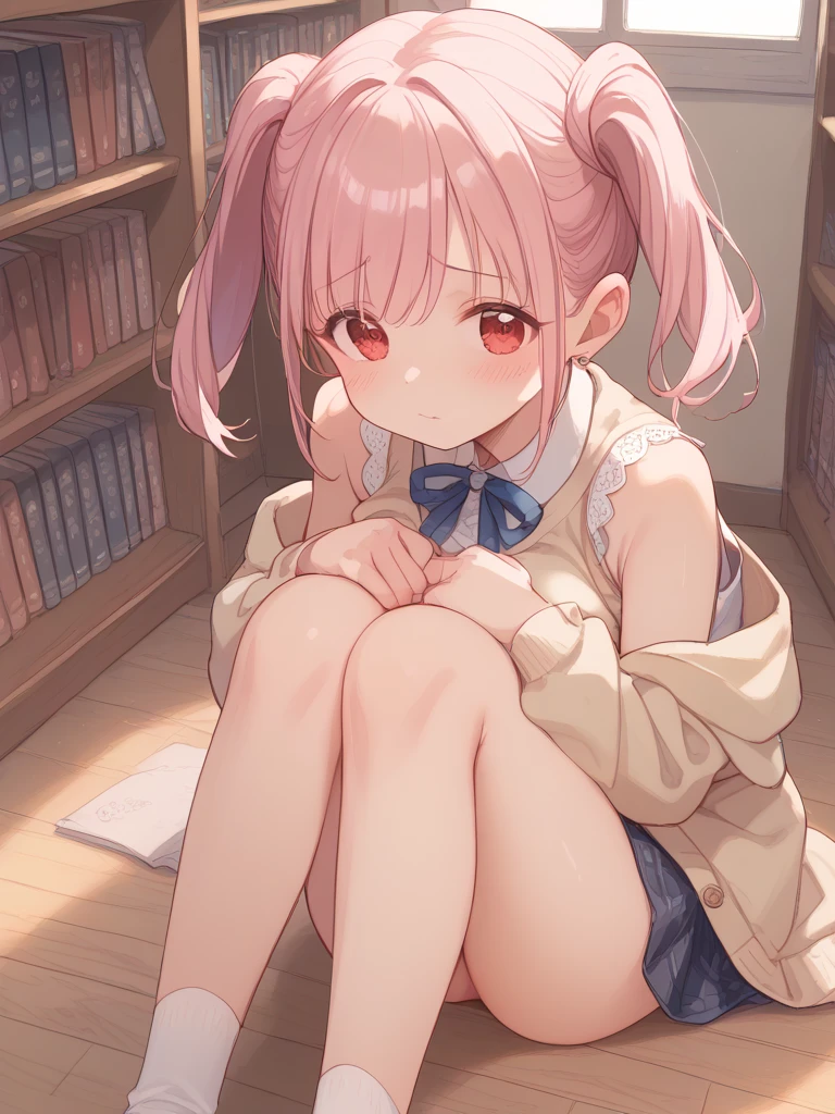 (orgasm、Face with a stubborn face、Pink shorts、blush:1.5)