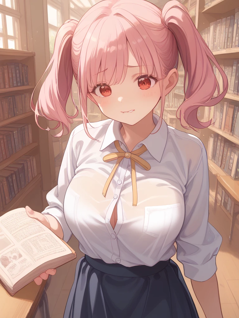 (super fine illustration:1.2),(masterpiece, 8k), (best quality, high quality:1.4), perfect anatomy, hyper detailed, ultra detailed,masterpiece background,beautiful detailed background, v8k wallpaper,perfect design,award-winning art,atmospheric,,


BREAK, one beautiful girl, (17 year old girl),alone,(kawaii:1.5),(Chibi:0.6),(cute:1.5),(:1.5),break,(17 year old girl), one beautiful girl,very detailed,Colorful,best details,transparent skin,Shining beautiful skin,shy,very detailed,Colorful,best details,BREAK,transparent skin,Shining beautiful skin,shy skin,break,(heterochromia,blue eyes,green eyes, eye highlights,first ultrafine star:1.45),star eye silhouette ,BREAK,(pink hair, semi-long hair, bow:1.4),(twin braids,slightly curly hair,princess cut, crossed bangs:1.3),(big breasts,beautiful breasts:1.5),(long eyelashes, double eyelid:1.2),alone,glowing skin, transparent skin, Shining beautiful skin,(highest quality face),(highest quality bright eyes),(light smile:1.45), 
BREAK
//Fashion
Mystical Book Guardian,
Dress featuring prints of antique books or magical symbols,
Cozy, oversized cardigan in a complementary color,
Vintage-inspired accessories like brooches or cameo necklaces,
Heels with a design resembling a stack of magical books,
Tote bag with intricate book cover illustrations,
Glasses with a whimsical frame for a scholarly touch,
Hairpin shaped like a quill pen for a literary accent,
Antique-inspired jewelry such as ornate rings or bracelets,
Soft, natural makeup and a touch of whimsical eyeshadow,
BREAK

classroom, sunset sky, back lighting,
late, mid,

BREAK,wakame,wakame,wakame,(cowboy shot,from side:1.5) 



BREAK,(Blurry background:1.3),(absurderes, hight resolution, Super Detail Art),cel shading,Clear Color, Lonely optical effect, Beautiful pictures, Bright glow, mystic atmosphere,(Close-up of girl:0.7), Mystical light particle effect,manga influence, clean line drawings, 
