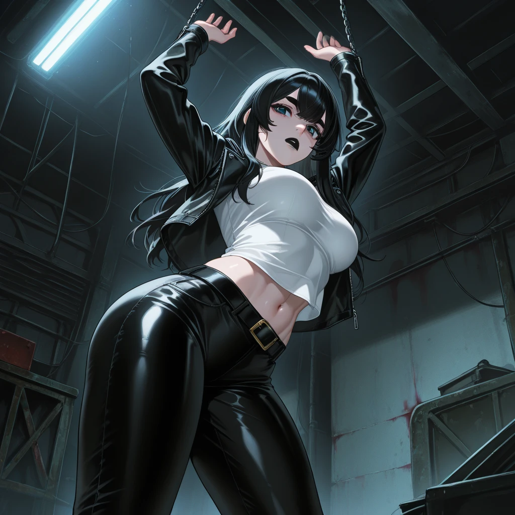 full body,too tall, giant goth goddess, she cant fit in a room, she had her head against the celling so she nee to band over to be able to fit in the room
