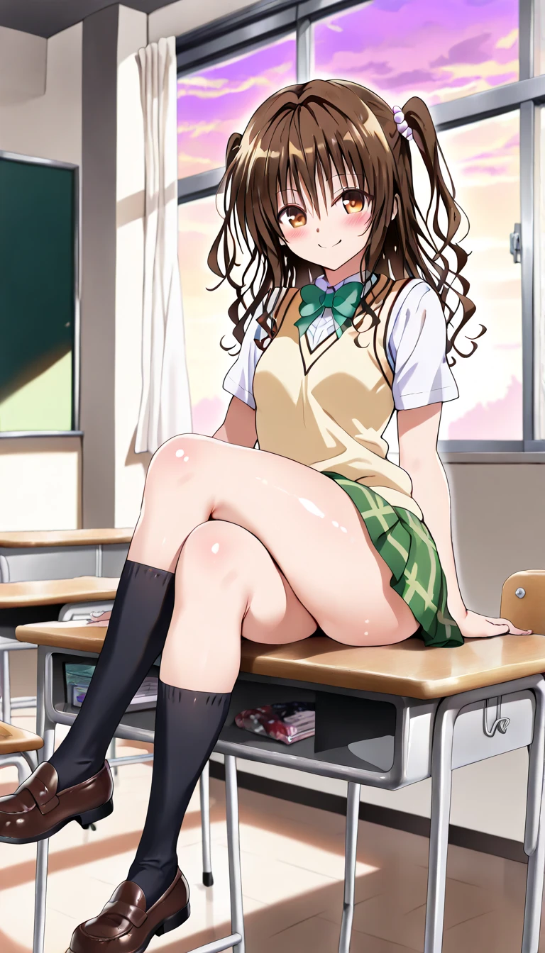 mejiro_bright_(umamusume), Sexy body, plump, sexypose, ((Lift skirt,Green panties:1.1)