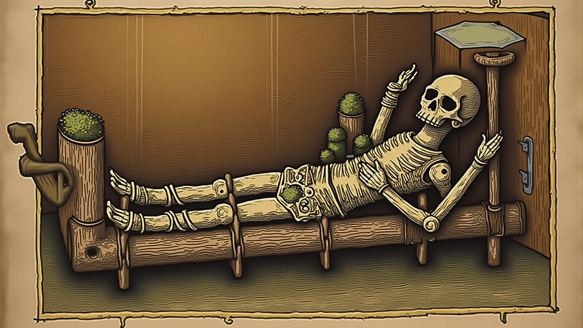 A pair of bones is placed in a coffin