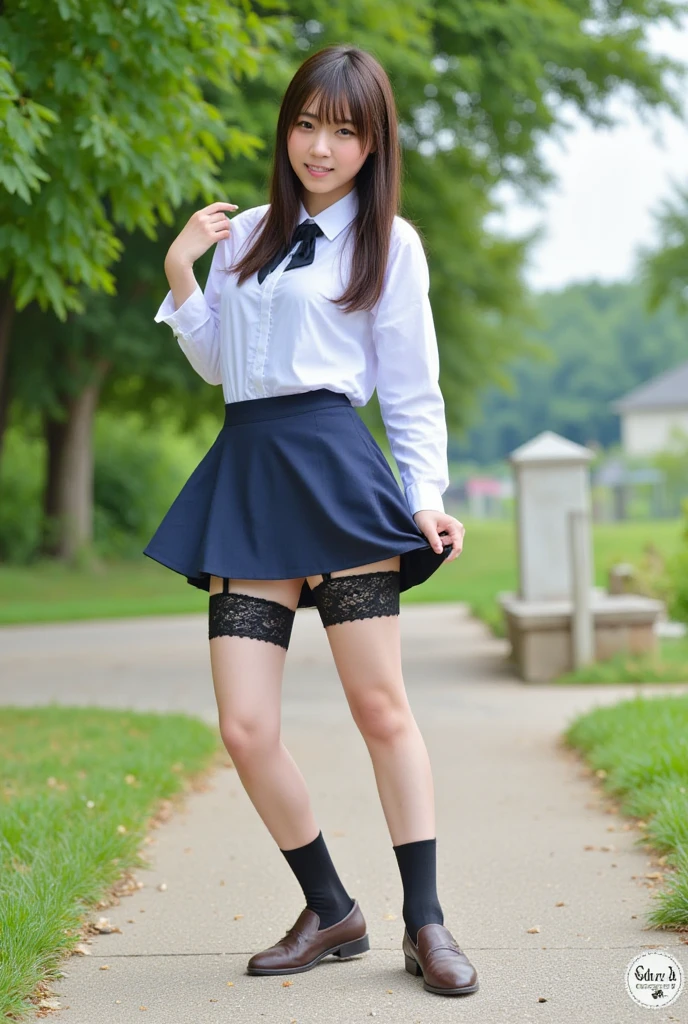 extremely detailed CG Unity 8k wallpapers、maximum quality、Ultra-detail、傑作、Realstic、Photo Real、Camera angle from directly below、Blue sky background、Flying in the sky、Jumping high、Being in the air、Entire body、Very detailed cute girl、Japan persons、18歳、random hairstyle、Random hair length、short skirt、crouching、Sorrisos、Clean thighs、(skirtlift)、Black lace panties、panties focus、blushed、Mouth open、Watch your audience、Ridiculous、incredibly absurdres、small tits、(Detailed female pubic shape is clearly visible:1.4)、(without panties:1.2)