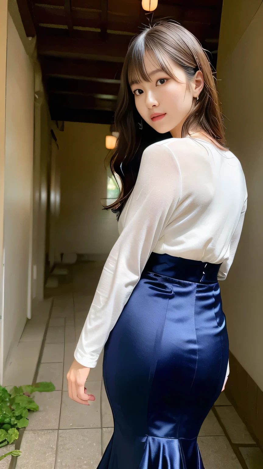  (8K, best quality, masterpiece:1.2), (realistic, photo-realistic:1.37), (high color saturation:1.0),  (highly detailed skin), (highest quality:1.0), (ultra high resolution:1.0) ,(realistic:1.0), (Super detailed:1.0), (8K, Raw photo:1.1)、standing random pose, smiling, natural breast, perfect lighting, ((3girls students)), 18years old, (mysterious), clear and detailed, ((school_uniform, Japanese sailor uniform, flared skirt)), (indoor school climb the stairs), surprised face, (white_panties), looking at back viewer, nsfw, low angle photo,
