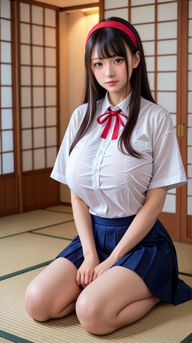 ((Beautiful girl in Japan:1.3)) ((School Uniforms:1.4)) ((pantyshot:1.5)) ((highschool)),((Dark blue skirt:1.3)) ((in class room:1.3)) ((Thin_fabric:1.4)) ((Random sexy poses:1.3)) ((full of sweat:1.5))((with a flushed face:1.4)) ((Big breasts:1.4)) ((close-up:1.2)) Best Quality,masutepiece,超A high resolution,(Photorealistic:1.4),Raw photo,(Authentic skin texture:1.3),(Film grain:1.3),the panorama,Character Portrait,Very Wide Shot,Narrow waist,Cowboy Shot,(In the Dark, deepshadow, lowkey, cold light,) Night,(()),Streaming Tears,,Dust,Tindall Effect,(expression),1girl in,beautiful detailed eyes and face,White Jabot,Brown eyes,((Brown hair:1.2)) ((Full body:1.3)) ((Smile:1.3))