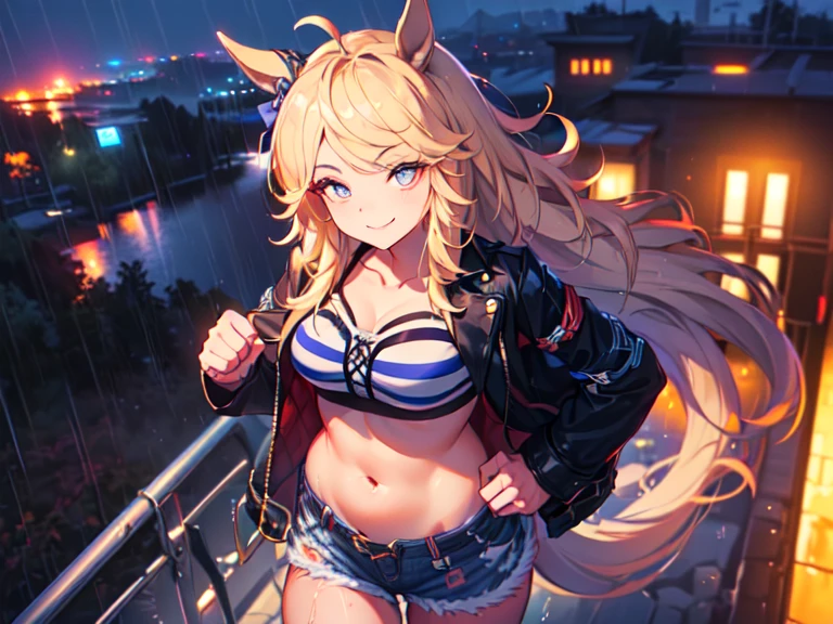 Anime Kawaii sexy Perfect Slim sensual body large breast and huge thighs, An intricate and highly detailed illustration of anime (Young girl). (work of art, Maximum quality, best qualityer), brown skinned anime girl wearing a v-neck sleeveless shirt and pants, starving from hunger, (descansando suavemente as hands on belly), (perspiring), (long hair), (hands on belly)