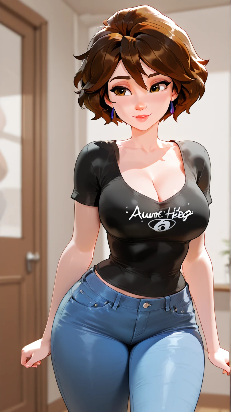 (((masterpiece, best quality, ultra highres, 1 girl, solo, no background))), super detailed skin and face and eyes and finger, beautiful japanese woman, small breasts:1.5, skinny, light brown hair, white background, very short pixie hair, Knee shot, Generate with illustrations, Various expressions, Various poses, Please draw the entire character within the frame, ensuring that the head, arms, and legs are not cut off. The background should be simple, with the character positioned centrally, outline, anime, 2d, boyish, smile showing teeth, tank top, denim shorts,