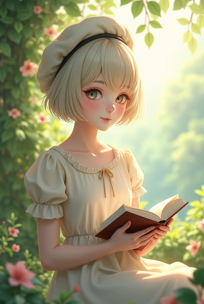 a little girl wearing a hat and reading a book, realistic cute girl painting, kawaii realistic portrait, adorable digital painting, cgsociety 9, storybook art, carlos ortega elizalde, realistic anime art style, photorealistic anime girl render, beautiful character painting, realistic anime style at pixiv, beautiful fantasy art portrait, beautiful digital painting, childrens book art