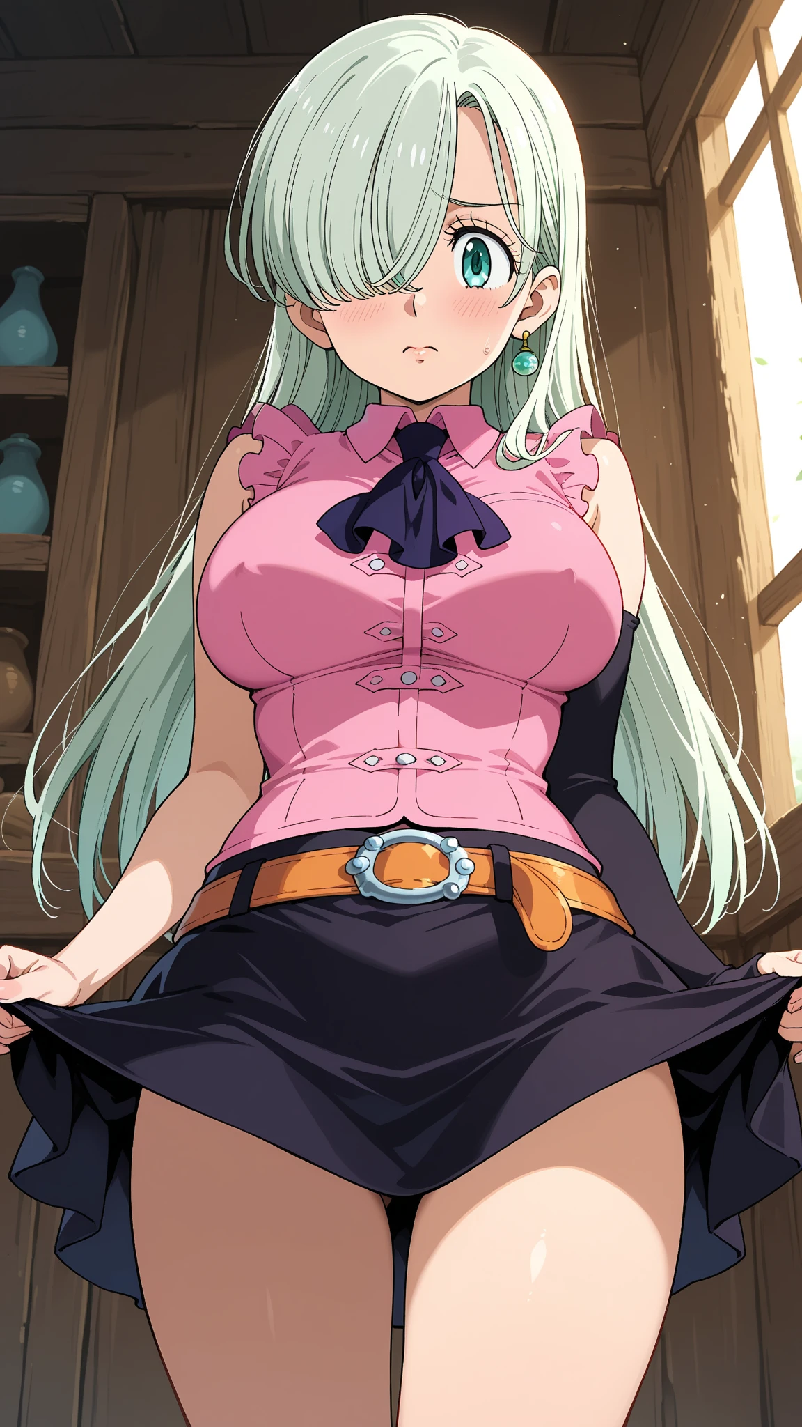 (extremely detailed CG unity 4k wallpaper),(masterpiece),(best quality),(ultra-detailed),(best illustration),(best shadow),(absurdres),(detailed background) <lora:OGT_Mirtsuri_Kanroji-v1:1> Mitsuri Kanroji, 1girl, kanroji mitsuri, demon slayer uniform, mole under eye, solo, breasts, skirt, thighhighs, multicolored hair, green eyes, green thighhighs, green hair, long hair, pink hair, cleavage, smile, braid, japanese clothes, black skirt, belt, haori, pleated skirt, zettai ryouiki, gradient hair, miniskirt, partially unbuttoned, long sleeves, large breasts, closed mouth, two-tone hair, open clothes, ribbed legwear, retro artstyle