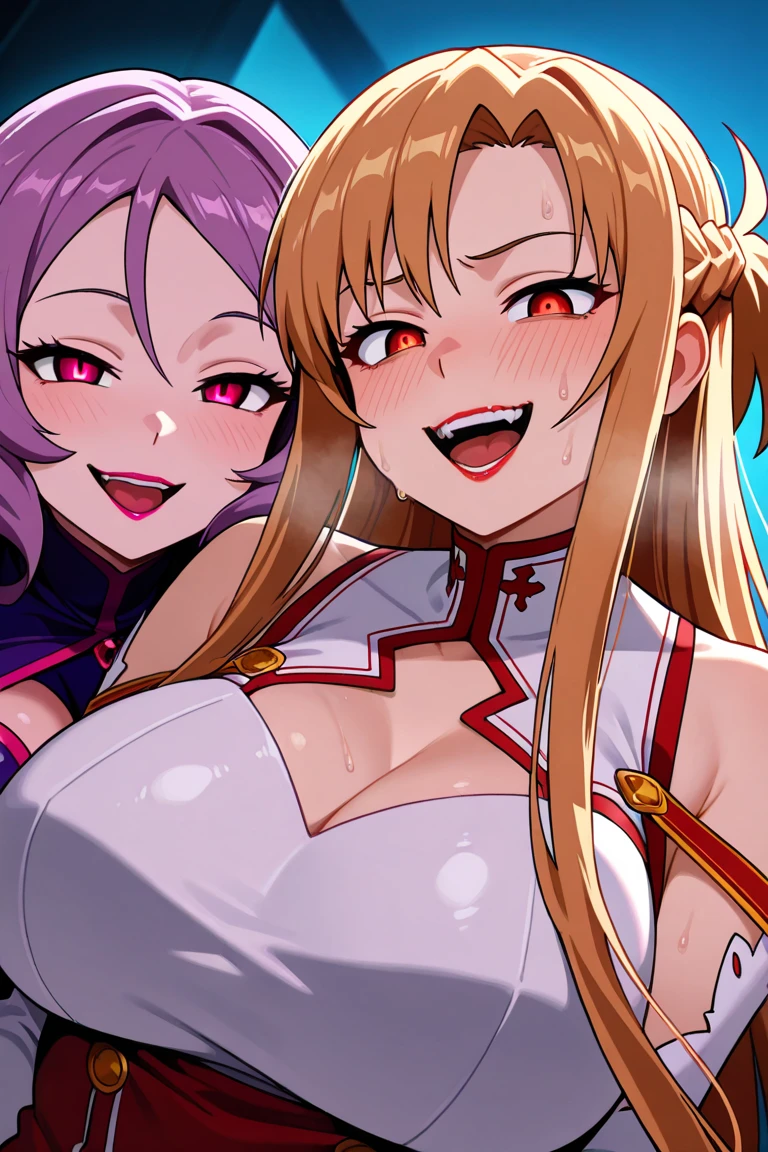 score_9, score_8_up, score_7_up, two super perky breasted 18 year old girls, pyra ((red hair)) and mythra ((blonde hair)) from xenoblade, kneeling infront of a man and sharing his huge cock, detailed skin texture, masterpiece, two girls giving a double blowjob to a muscular man with a large cock, indoors, living room couch, textured furniture, cute, dynamic lighting,two girls kneeling on the floor, licking and sucking a mans cock, rosy cheeks, drool, heart pupils, head arched back, man is muscular, man has huge veiny cock, massive veiny dick,(Upper body only)
