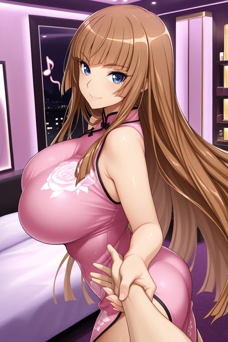 Anime girl in a purple dress with long brown hair, seductora chica de anime, Render de abril, Pelo rosa de cola doble y ojos cian, Anime CG arte suave, Render de una linda chica de anime 3D, Lindo anime waifu en un bonito vestido, biomechanical oppai, Loli en vestido, Cuerpo perfecto sombreado realista, Chica anime 3D