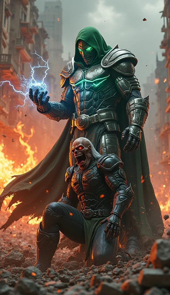 a gigantic colossal humanoid monster, destroying a city, photorealistic, hyper detailed, 8k, cinematic lighting, dramatic, ominous atmosphere, dramatic clouds, dynamic motion blur, intricate textures, extreme detail, incredibly realistic, dark fantasy, moody colors, dramatic shadows, volumetric lighting, highly detailed, cinematic framing, imposing presence, awe-inspiring scale, powerful, epic, masterpiece