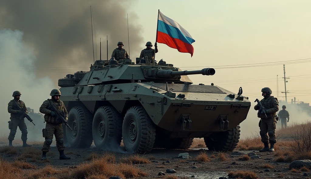 Hell Let Loose, Ukraine, Russian War. ARMY. MODERN RUSSIA. Russian flag. T-90 tank. Commander. Official.
