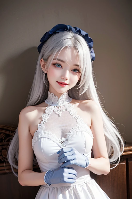 (8k, RAW pictures, top quality, masterpiece), high profile color RAW pictures, professional close-up (realistic, photos: 1. 37), (Top Quality), (Best Picture), (Best Picture), (Best Picture), (Best Picture) Clavicle (Big Bust)), (Erotic, Sexy, Ultra High Definition CG Unified 8K Wallpaper, Physical Impressions According to Cinics Light Erics-based), (Aegyo sal:1), 1 quiet 14 years old school loli,(work uniform,tide: 1.1), (half outside jerse:1) 1.2)), (short skirt), in hotel, small chest, cleavage, beautiful detailed eyes,blue eyes, straight white hair, light face, ((full body shot)) strong light especially feminine expression, (silk stockings with garter belt), ((long straight  white hair)) ulzzang- 6500-v1. 1:0.2 Shy, Chinese, Hair Bands ((Charm Poses,Sexy Poses: 1.2)), expressionless , (Perfect Fingers), (very Wet School skirt), (Sweat) nsfw