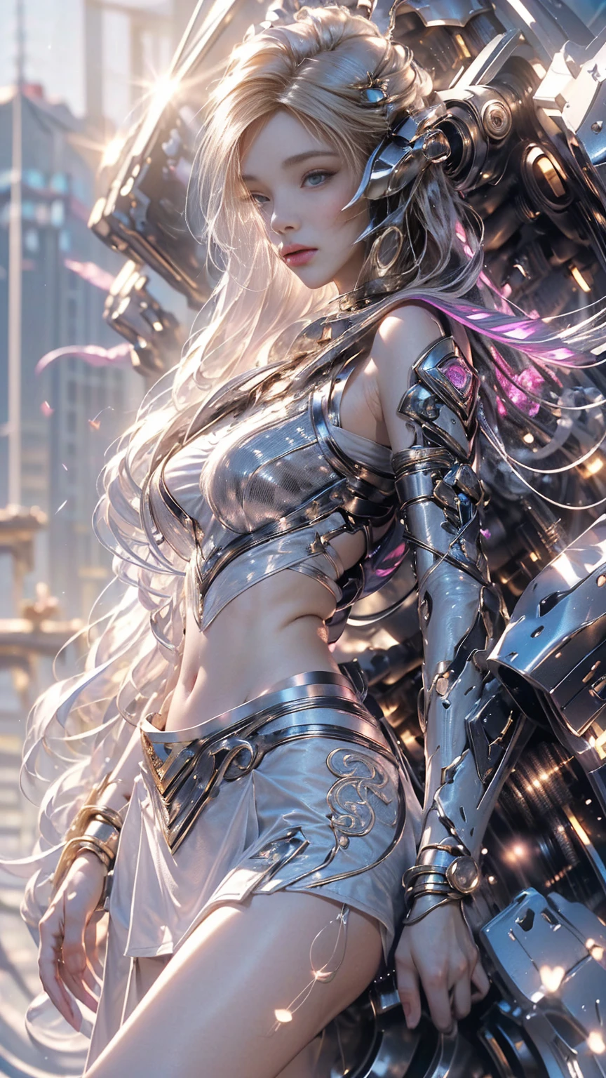 ((steampunk:1.5))(Background: London at night))((alone、A woman wearing a long halter dress、Elegant woman posing:1.4、Detailed face、Bright expression、Younger, brighter, whiter skin、Best Looks、The ultimate beauty、Silver hair with dazzling highlights、Shiny bright hair,、arranged hairstyle:1.2、hair dancing in the wind、Backlight,A little bit of sideboob is visible)),cyb dress, layered dress, frilled dress, frills, corset,sideboob, long sleeves, hat, knee boots