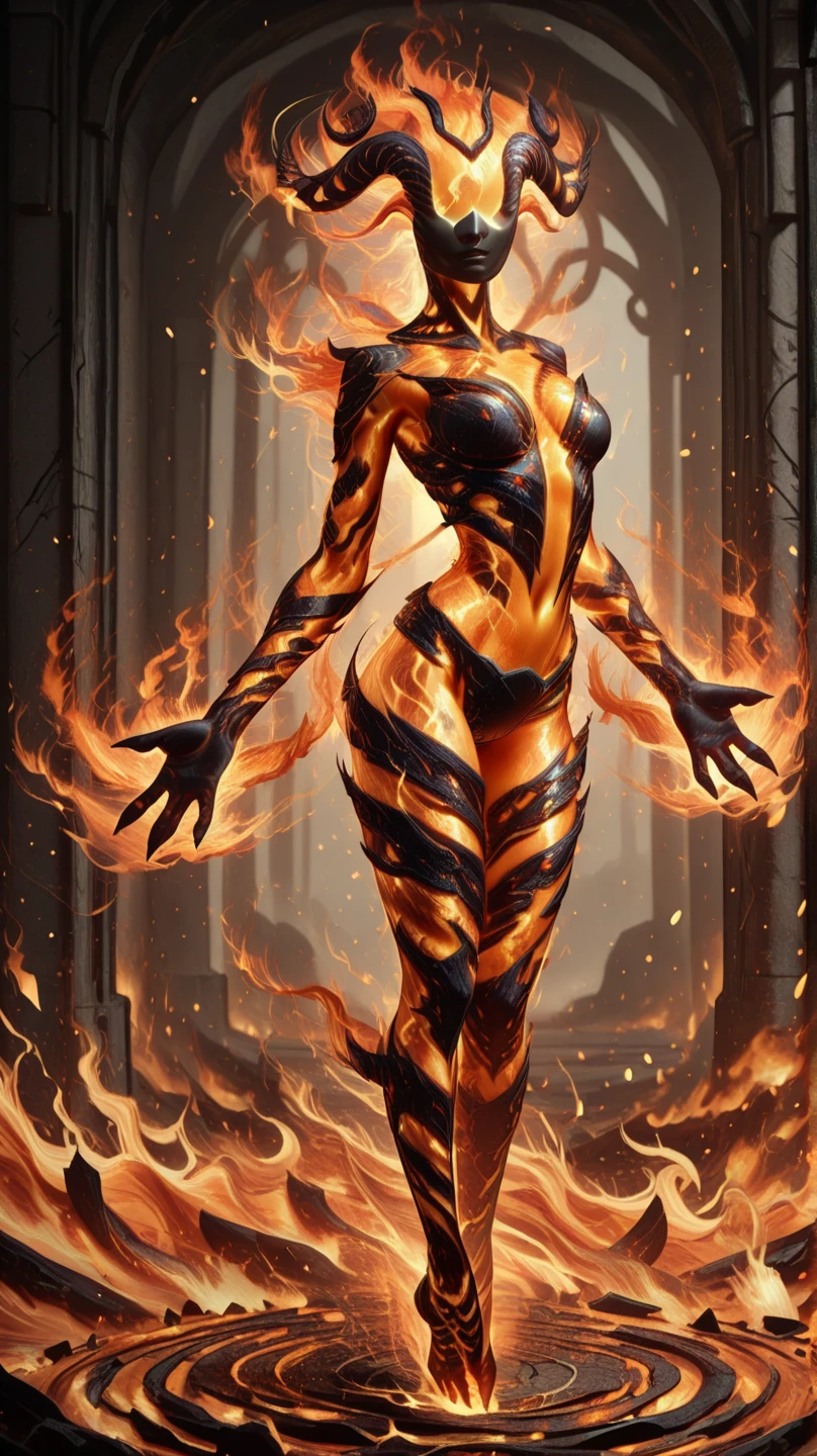 anatomically correct, best quality, masterpiece, high quality, high details, highres, HD, (shaded face:1.2), hollow eyes, looking at viewer, smirk, upper teeth, tsunade, blonde hair, yellow hair, facial mark, forehead mark, long hair, makeup, mature female, (brown eyes:1.7), huge breasts, sagging breasts, sweating, "Photorealistic, Hyperrealistic, Hyperdetailed, analog style, soft lighting, subsurface scattering, realistic, heavy shadow, masterpiece, best quality, ultra realistic, 8k, golden ratio, Intricate, High Detail, film photography, soft focus, fantasy art, bodysuit, breasts, solo, black_hair, long_hair, fire, medium_breasts, floating_hair, full_body, standing, looking_at_viewer, shiny, covered_navel, skin_tight, firing, bangs, parted_lips, shiny_clothes, lips