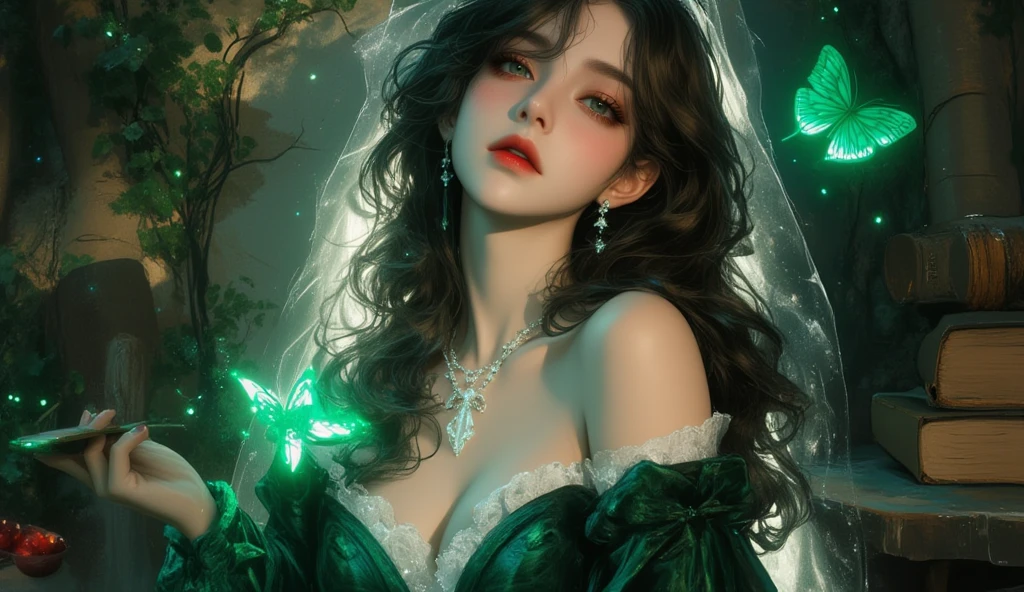 nude (((masterpiece))), (((highest quality))), ((Super detailed)),(Highly detailed CG illustrations), ((Very delicate and beautiful)),Cinematic light, Create fantastic fantasy art, Fairy Fantasy, Hoan Lap, myth, A girl, French girl in Hmong costume, Hmong, clothing, headdress, Nipple ring, 8k wallpaper, solidarity, Art Station, High resolution CG