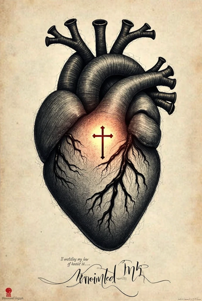 create a minimalist logo of a human heart with a crown of thorns surrounding the heart