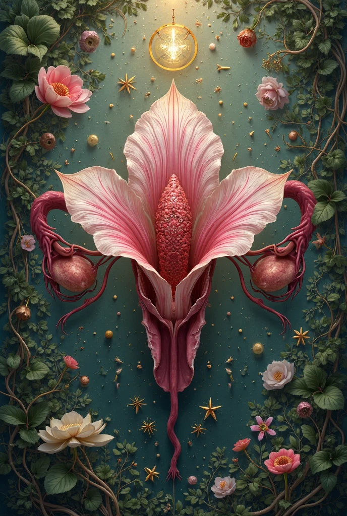 There is a flower in the middle of the picture, 🌺 CGSesociety, Deviantart ArtStation CGSCOSIETY, stunning digital illustration, Exquisite digital illustration, exotic alien flora, beeple. hyper photorealism, ultradetailed digital painting, cervix awakening, beeple art, amazing detail digital art, beeple daily art, Beeple e James Jean