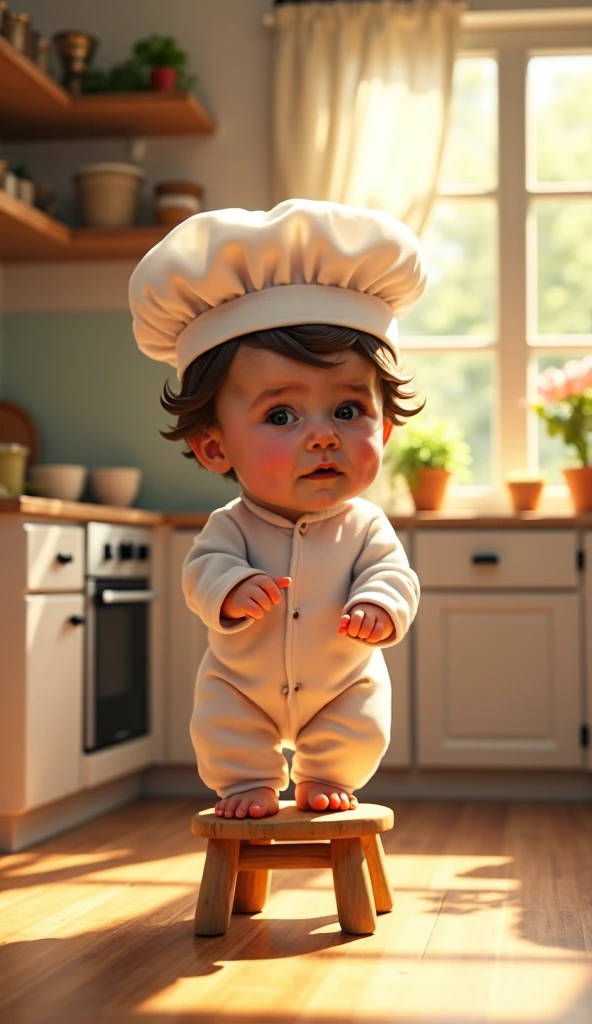 A portrait of a chef, fofa, com um sorriso em estilo pixar