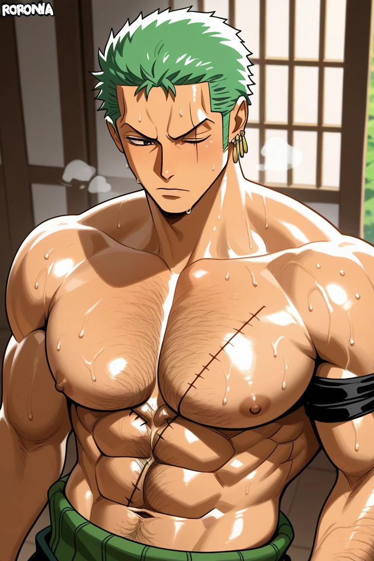 Roronoa Zoro,Obsessed with masturbation,naked,Excited expression,Erect penis,Highest quality,masterpiece,Ultra HD,Correct body structure,field,night,Lack of ethics
