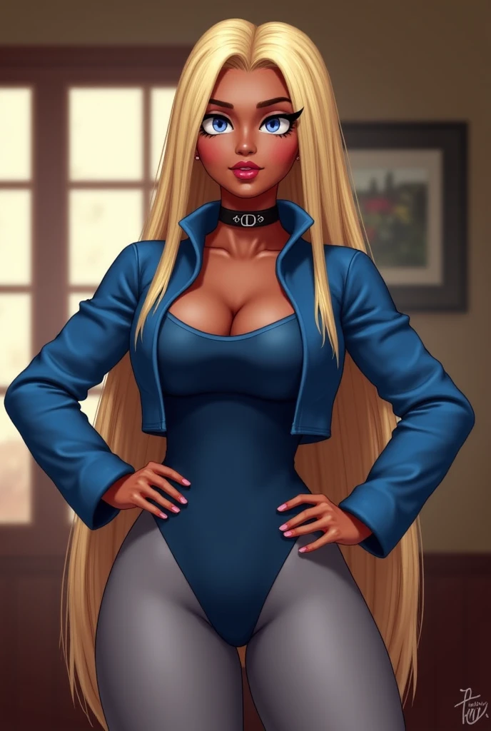 (young girll:1.9), (she wears a black minidress:1.4), blonde long curly hair, (tanned skin and muskular body:1.2), brown eyes, (dancing in a livingroom:1.3), (detailed skin texture, realistic skin pores, freckles, skin impurities:1.9), (24k resolution, highly detailed:2.0), (natural front light:0.8), masterpiece, (full body view:1.5)