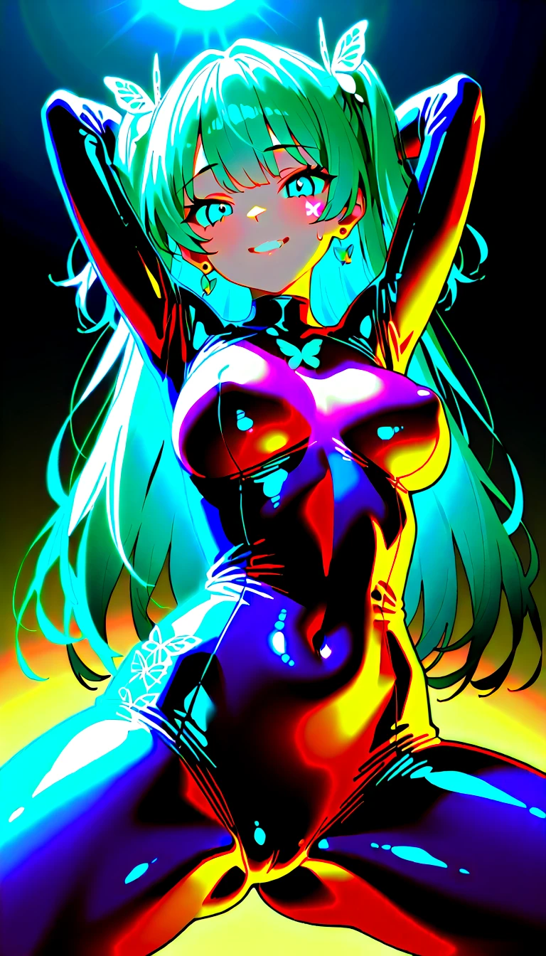 ((((masterpiece, 32k, expensive quality, very_expensive_solve, big_file size, Full Color)))), ((Browsing Caution)), (((Hatsune Miku VOCALOID))), (Twin tails), ((Long Hair)), ((Grey Skin:1.4)), (metallic Silver Hair), ((Full nudity)), upper body, (Stretch out your arms and restrain your limbs), Machine capture, ((Mechanical Tentacles entwine around the body)), the body is part of the machine, Fear and Despair, close your eyes, The body surface is dyed with a silvery film, Silvery skin, Silver Hair,inhibition, (The machine takes the girl), The lower body is assimilated with the machine, 究極の肉body美, ((Inside the dark Gundam cockpit)), (body glowing silvery), (Highly detailed skin), expensive solve, expensive quality,液body金属の少女,(body_Unity), Tentacles