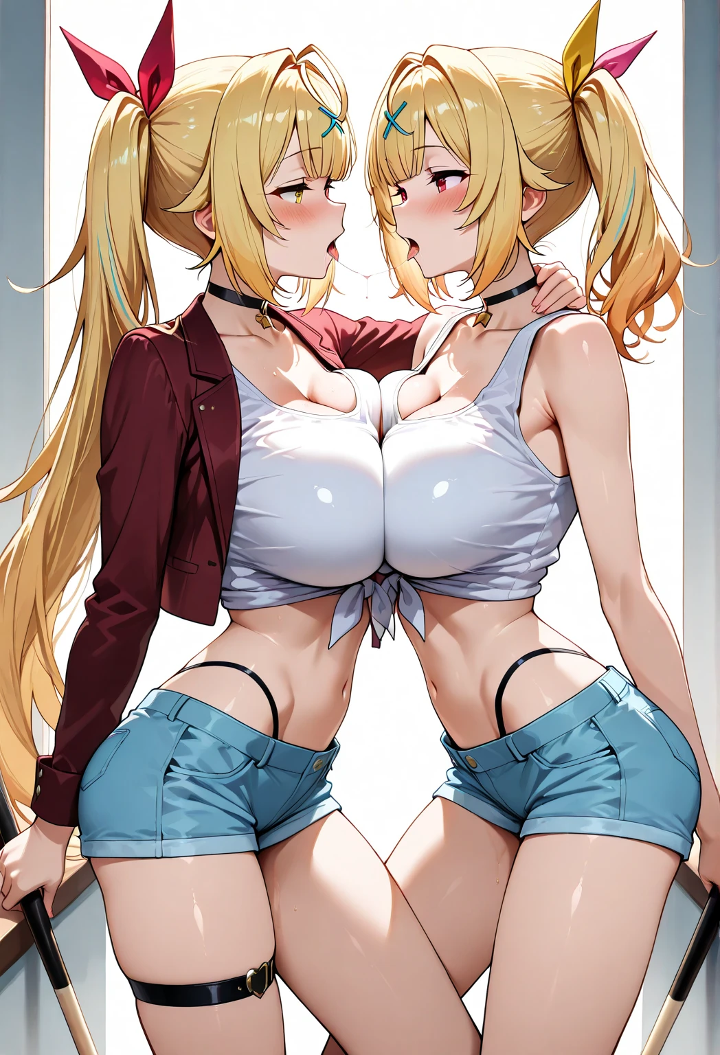 girl, Alone、ponytail, Flaxen Hair、Yellow Sapphire Eyes, かわいいgirl, See-through、Pale yellow sexy lingerie、,bra、shorts, Frilled Skirt, Stiletto heels, city 、Camel Toe、Giant tit、Nipple Puffs、Cleavage、Plump、Super big breasts、Super big butt、garter belt、Garter Ring、Full body photo、Standing posture、See-through、Skirt flip