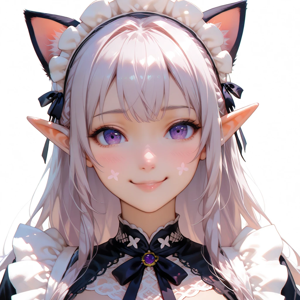 (Masterpiece) Highest quality, dreamy and delicate eyes, sharp side light, cute anime girl, arm warmer, horn hairpin, slim semi-dress, cow costume with ribbon and bow.