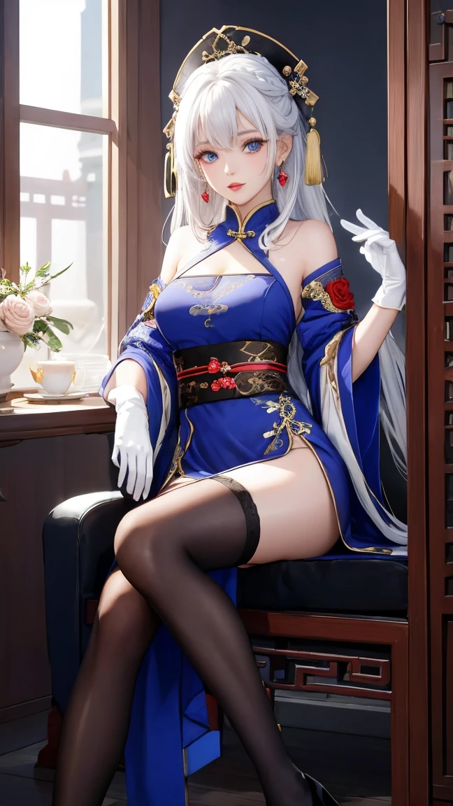 Best Quality Best,master-piece,illustration,Extremely Delicate and Beautiful,Very detailed,CG,harmony,8k Wallpaper,marvelous,There are subtleties.,master-piece,Best Quality Best,Informal art,Very detailed CG wallpaper Unity 8k,Absurd,The resolution is incredibly ridiculous.,hugefilesize,Ultra - Details,high-res,Very detailed,Beautiful Detailed Girl,very detailed eyes and face,Beautiful fine blue eyes.,Light in the face,(hanfu:1.1),1girll 20 years old tank top,Full Body Esbian,Full Body Esbian,Pictures of,,master-piece,1girll,single,brunette hair,White Dresses,,white thighhighs,lakes,humidity