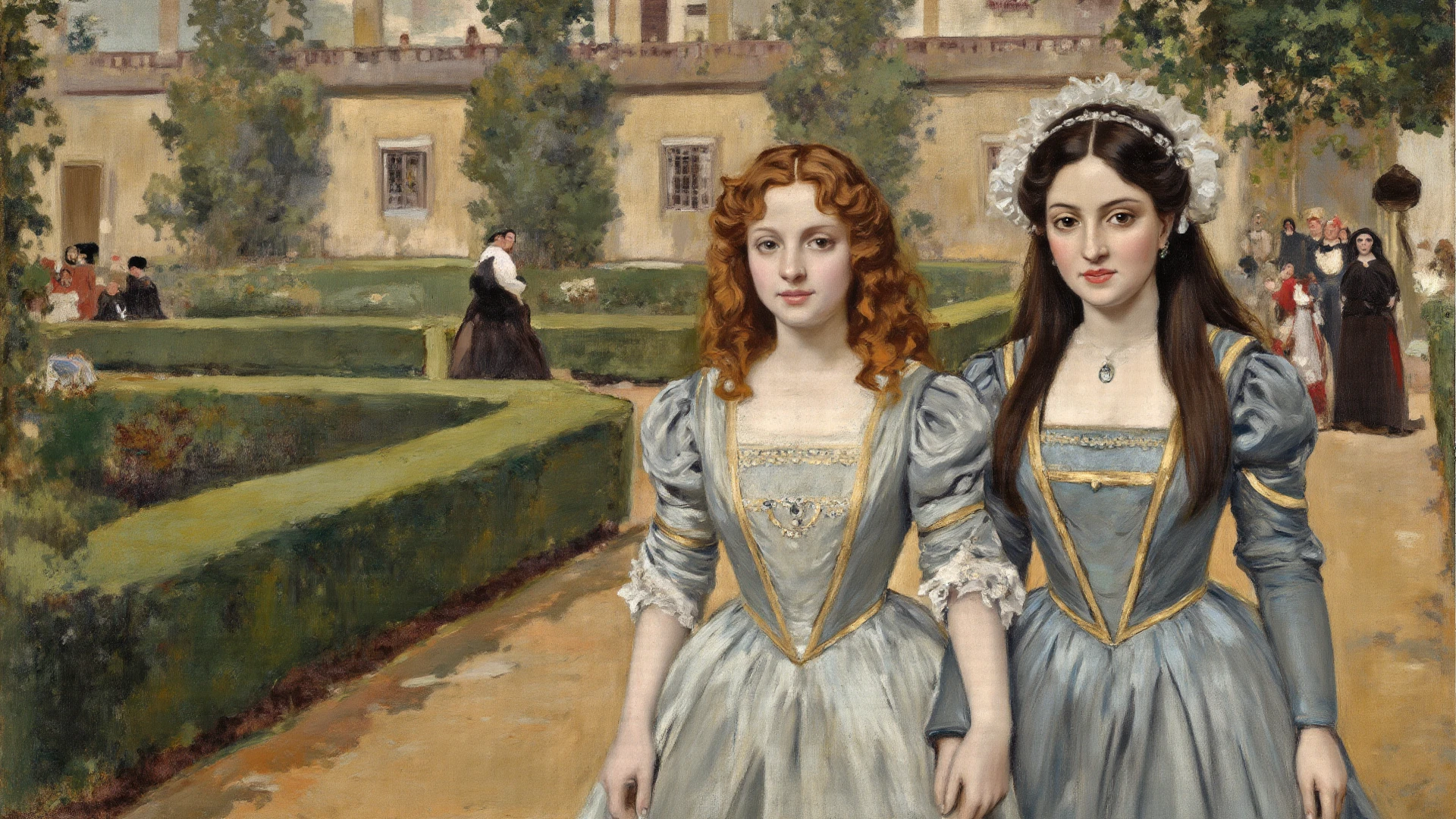 cwc, (color circle:1.20), multiple girls, 5girls, (oil painting), post-Impressionist, degas style,