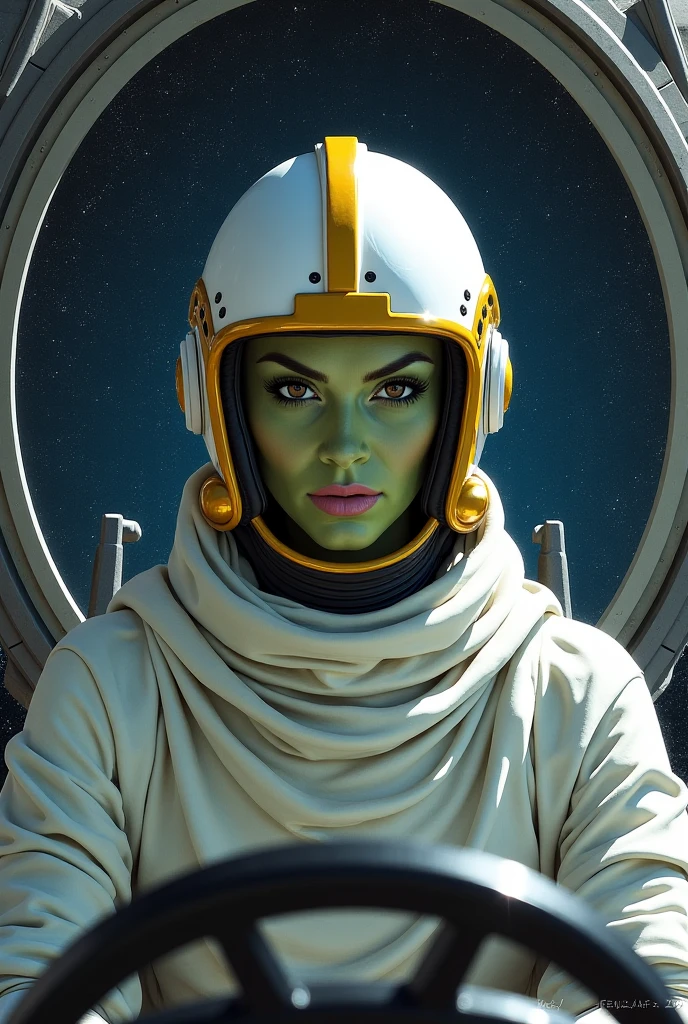 a woman in a yellow dress surrounded by monkeys, a matte painting by Wes Anderson, behance, retrofuturism, 1970s, reimagined by industrial light and magic, furaffinity