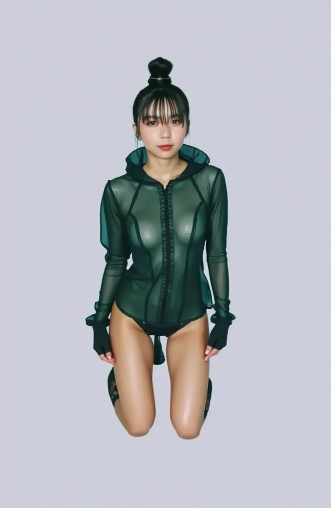 arafed womans in a green top and panties posing for a picture, a portrait by Emma Andijewska, unsplash, renaissance, photograph of a techwear womans, 3 techwear women, military girl, wearing military outfit, mid shot portrait, military outfit, infantry girl, military composure, militaristic. tight costume. thin fabric. see through. transparent. nude. naked. half body view. nipples. wet. multiple girls. tight full body outfit pink see through. cameltoe. thin fabric