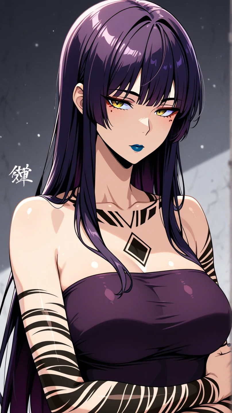 (Highest quality、masterpiece:1.2), ((Beautiful woman getting a tattoo))((Fat women、Voluptuous body、The waist is narrow)) 、Full body tattoos、saeko busujima、Long-haired、((Malicious look、Vulgar smile)) (Large Breasts: 1.4)((Upper body zoom angle))