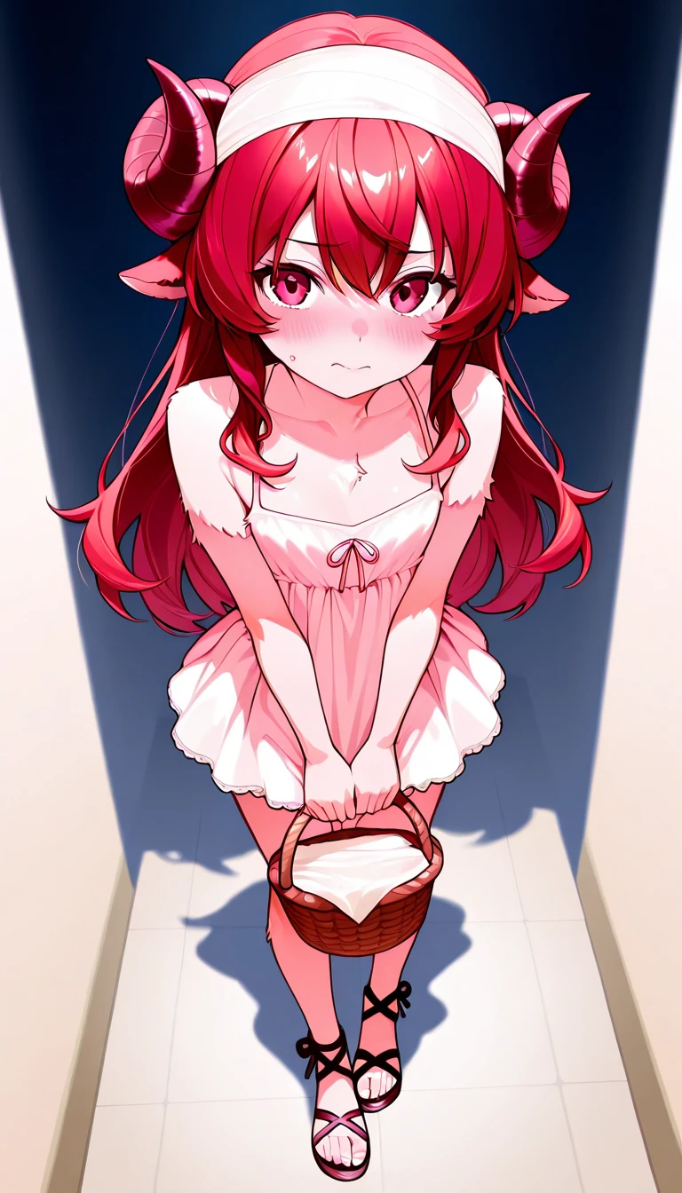 furry girl, cat, red hair, Knight bangs hairstyle, long ponytail, anime style, medium breasts, blue eyes, ((red frilly shirt, two shoulders, midriff, white skirt, princess crown)), lift shirt, showing panties, showing breasts, high quality, detailed body, detailed eyes, detailed face, masterpiece, glistening body, detailed body fur, best quality, two tone body, pink fur, clear pink fur, perfect lighting, perfect shadows, perfect eyes, perfect hair, perfect face, gorgeous body, skinny, solo, tongue out, sitting, park, skinny, looking at viewer, full body, feets with three toes, 3 toes, score_9,score_8_up,score_7_up, source_cartoon, source_furry, glowing blue eyes, from above, motion blur, Birds Eye view,
