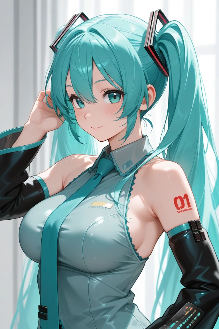 Super detailed, NSFW, masterpiece, High resolution, Photorealistic digital art, perfect lighting, (((1 girl, perfect anatomy))), accurate right hand, accurate left hand, five fingers, perfect style, (((hatsune miku,))) 3d face, big light blue-green eyes, glossy lips, blue-green long hair, shiny skin, smile, (((twin tails))), big square hair accessories, (Chun Li), Blue fighting suit,