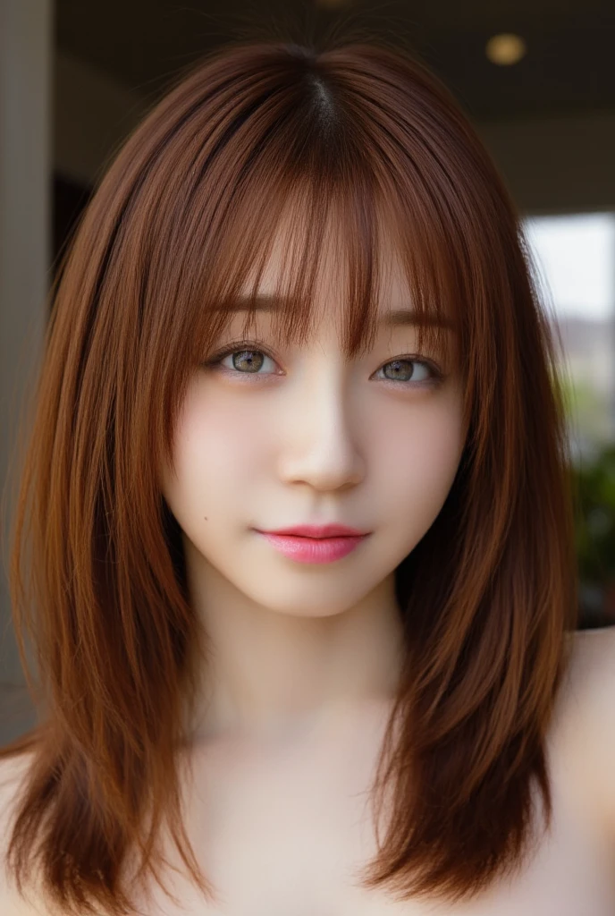 Create a red-haired woman, na casa dos 20 anos, muito jovem, with her face in impeccable condition, pele clara, blue eye in the spotlight, fleshy red mouth. Corpo esbelto, bulky on six and thighs, but maintaining a slim profile and a thin waist