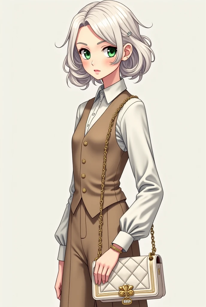 score_9, score_8_up, score_7_up, score_6_up, score_5_up, score_4_up, source_anime, asura (/asurauser/), 1girl, solo, Penny Polendina from RWBY, orange hair, green eyes, curly hair, freckles, short hair, pink hairbow, black thighhighs, short grey dress, pencil skirt, white blouse, standing, smile,