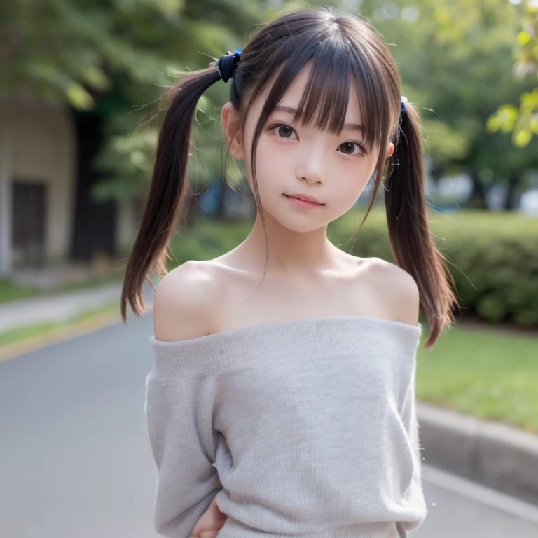 (highest quality,masterpiece:1.3,Ultra-high resolution),(Very detailed、Caustics) (Photorealistic:1.4, RAW shooting、)Ultra-Realistic Capture、Very detailed、Natural skin texture、masterpiece、(The upper body is sleeveless and the chest is open wide.:0.06、Pleated skirt:0.01)、Shining Breasts、Transparent nipples、1 Japanese girl、Adorable expression、Expressions of Happiness、14 years old、Young Face、Surprisingly cute、Twin tails、Curly Hair、Black Hair、Scrunchie、light makeup,(((((Very flat small breasts:1.3)))))、Sexy pose、Photo taken in front of Shibuya Station、Shining thighs、smile、An inviting gaze、,(((hour々Deep front split squats))),(hour々is naked)