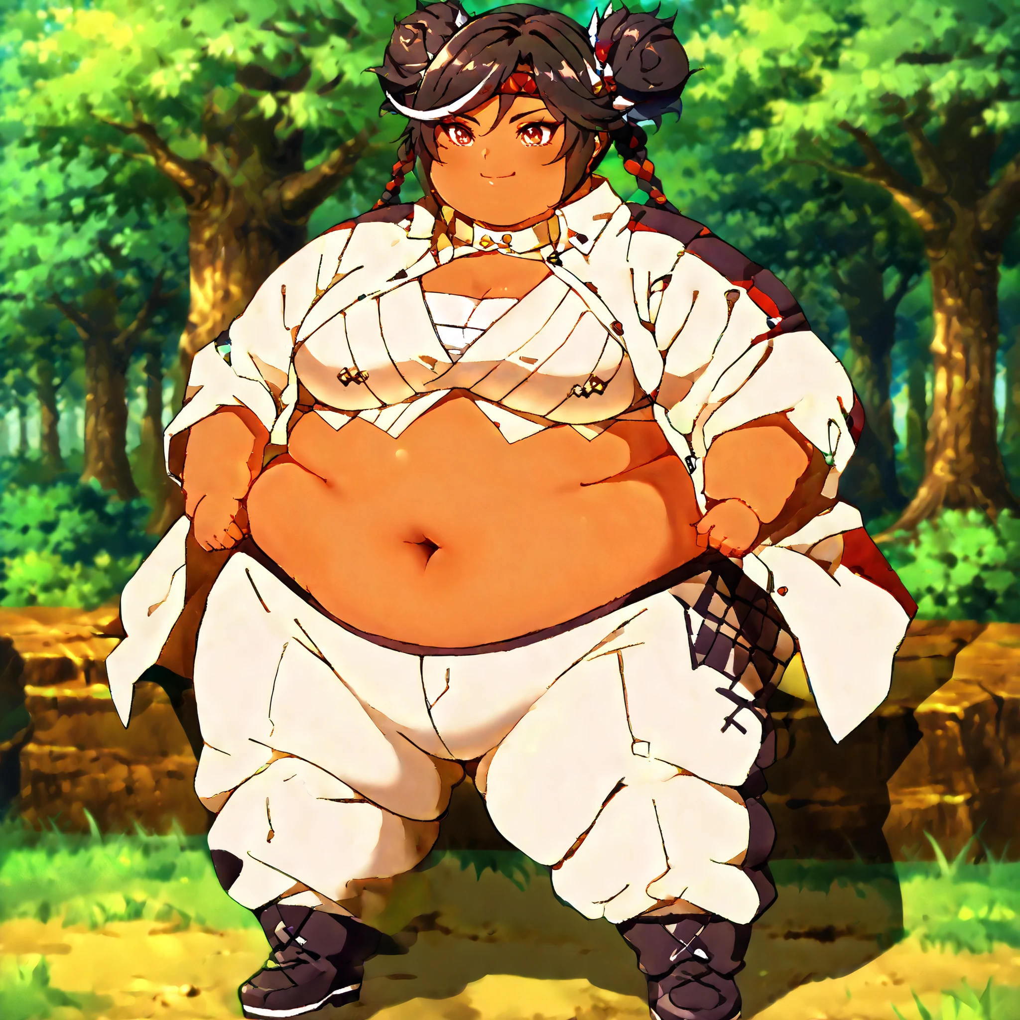 Apache woman, curvy, traditional apache clothing